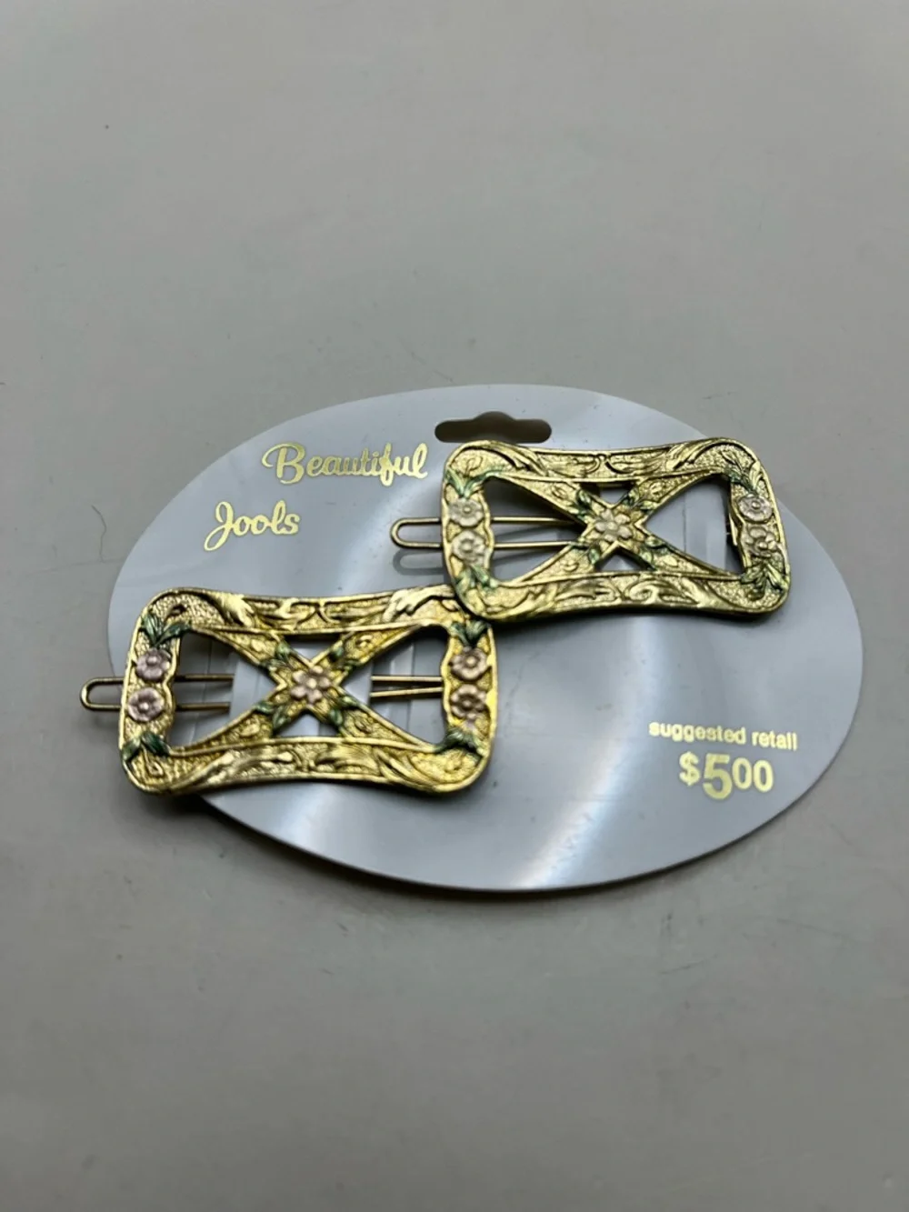Vintage Ornate Gold-Tone Hair Comb & Barrette Set - Elegant Metal Art for Hair